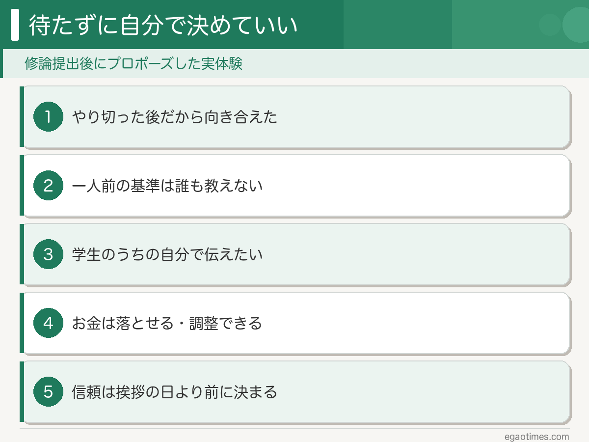 修論を出した直後にプロポーズを決めた3つの理由